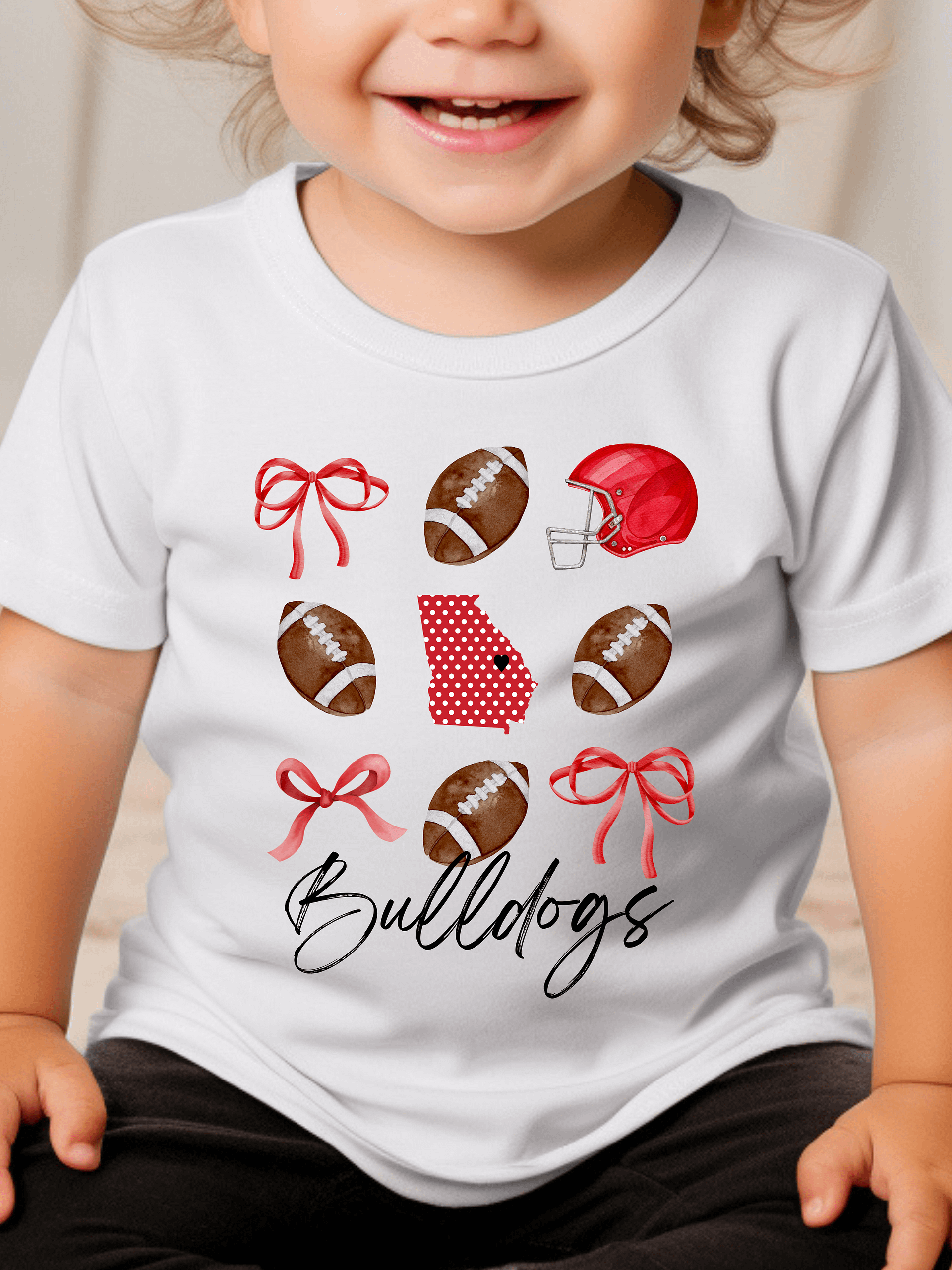Toddler Girls Bulldogs Football T-Shirt (Homemade) product image (1)