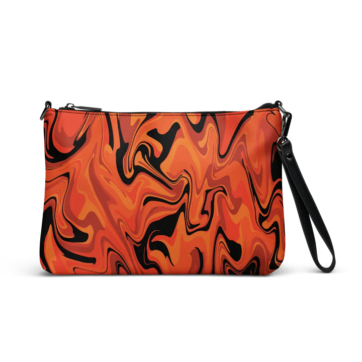 Orange Swirl Flip-Sided Faux Leather Crossbody Bag product image (1)