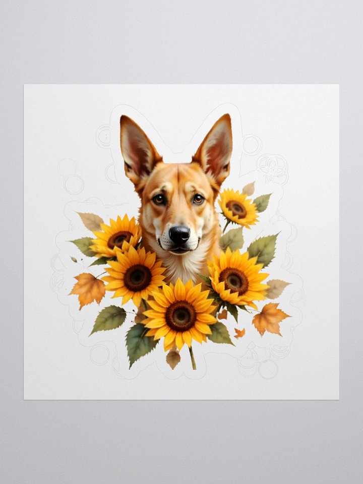 Potcake and Sunflowers Sticker product image (1)