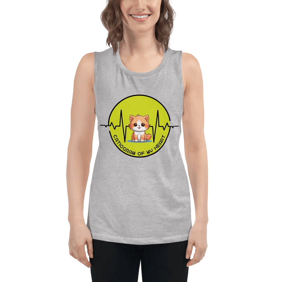 Cat Heartbeat Flowy Muscle Tank product image (1)