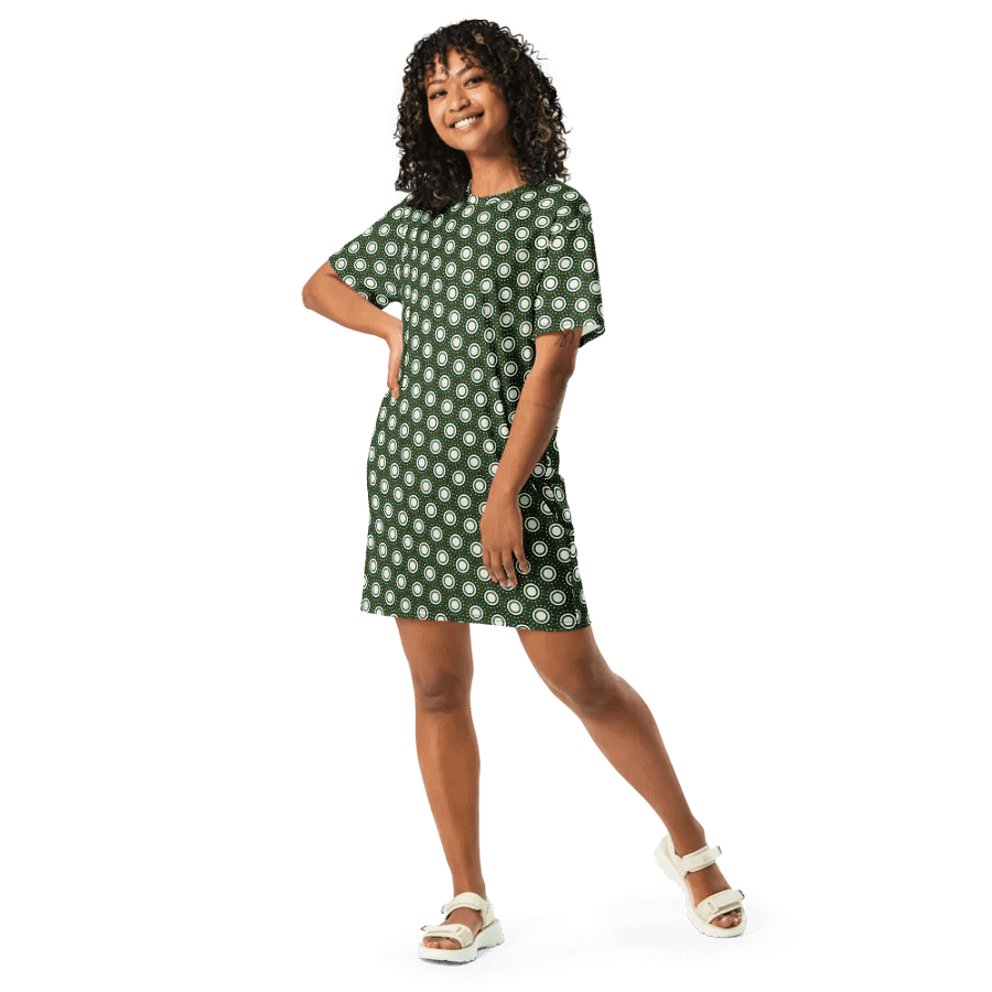 Abstract Circles Repeating Pattern T Shirt Dress product image (7)