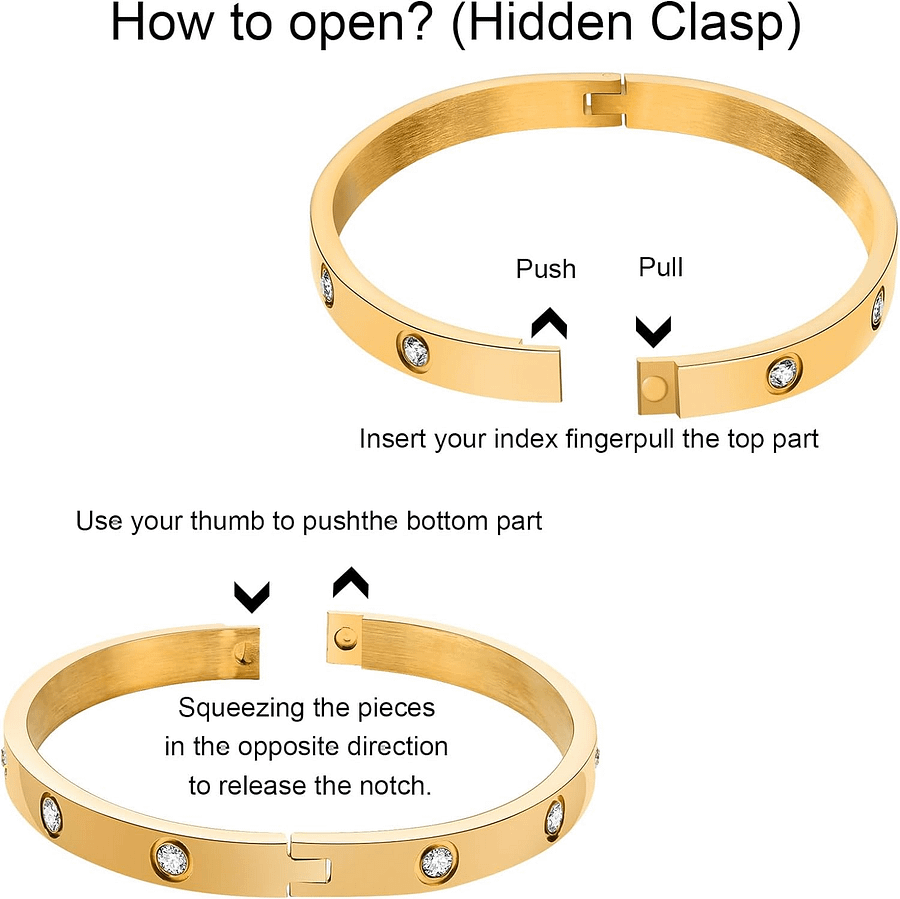 Gold Bracelets For Women 14K Gold Plated Friendship Love Bangle Bracelets product image (5)