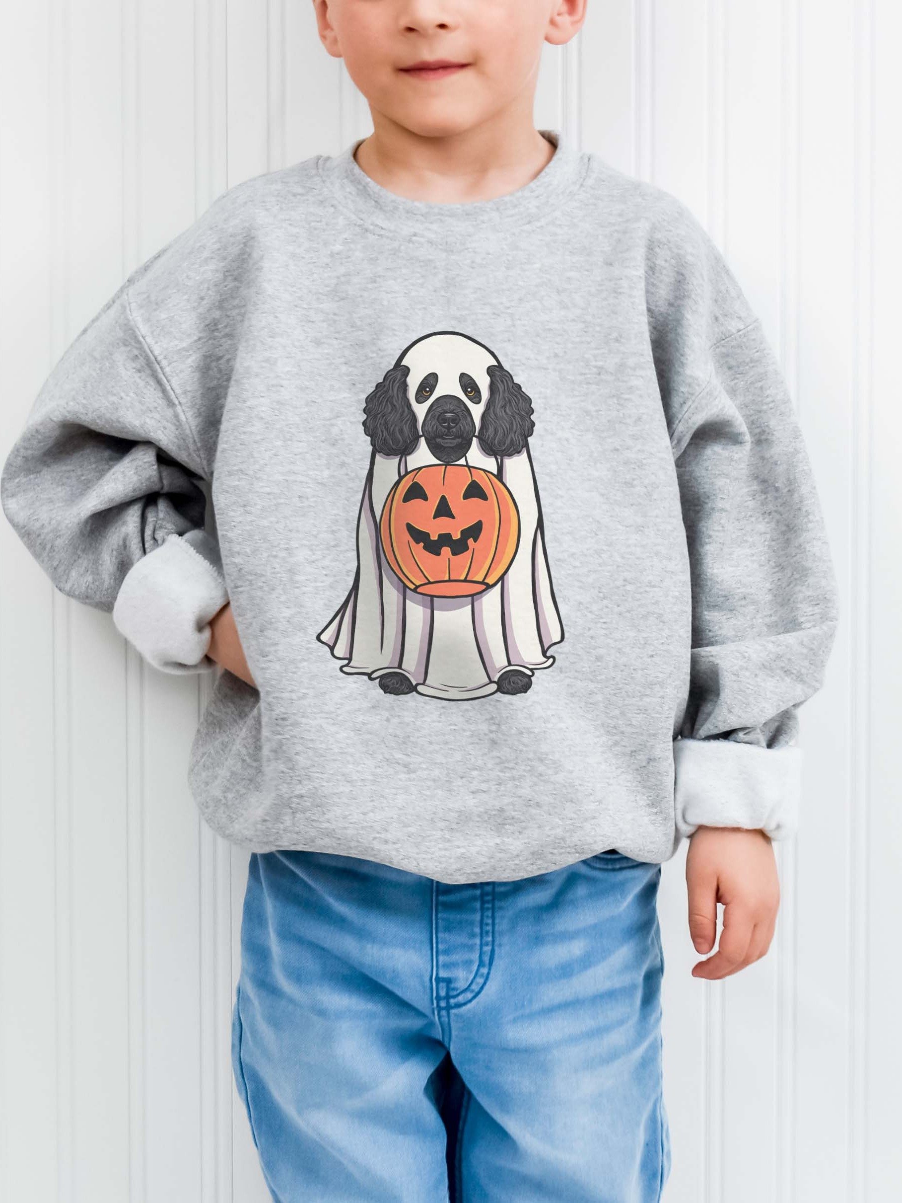Halloween Miniature Poodle(Black) Youth Sweatshirt product image (1)