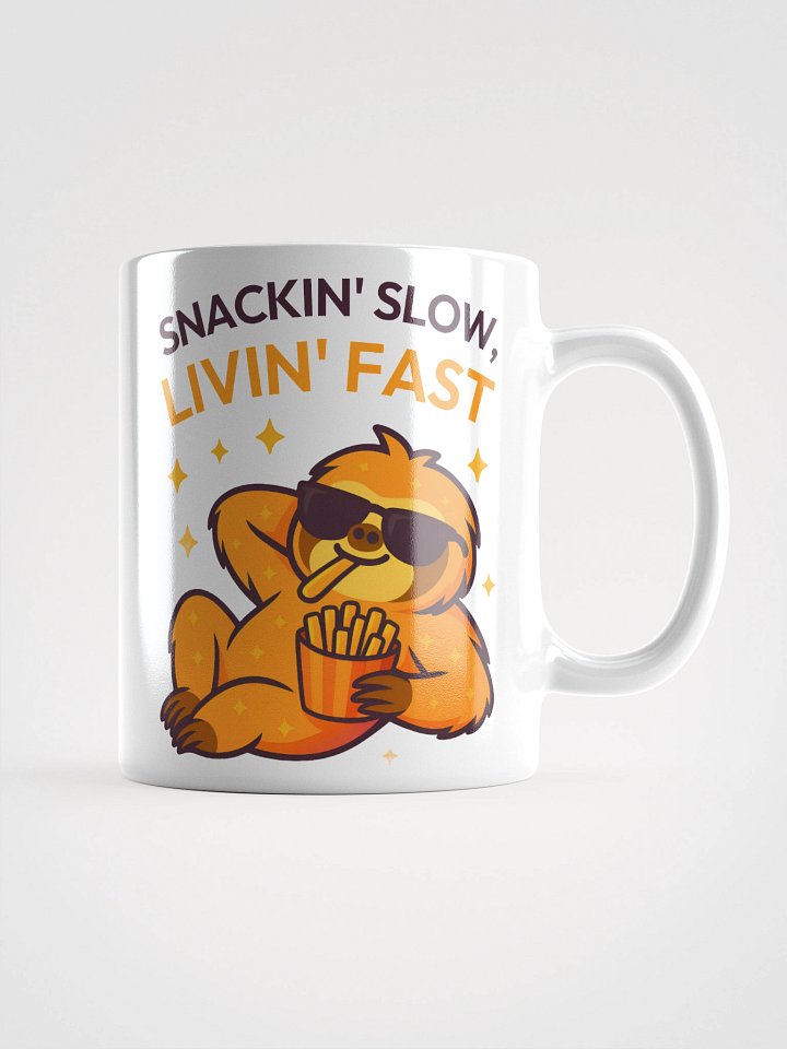Snackin' Slow, Livin' Fast Mug – Funny Sloth Coffee Cup for French Fry Fans & Lazy Legends product image (1)