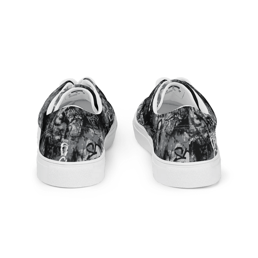 Black and White Graffiti | Men's Lace-Up Canvas Shoes product image (9)