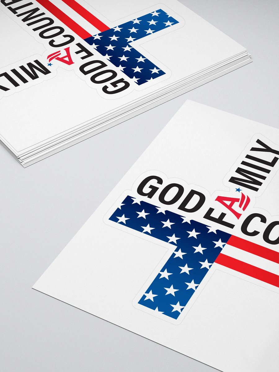 Patriotic Cross Vinyl Stickers product image (4)