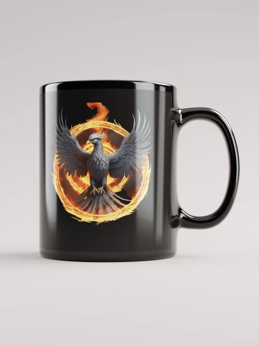 Gray Phoenix on Black Glossy Mug product image (1)