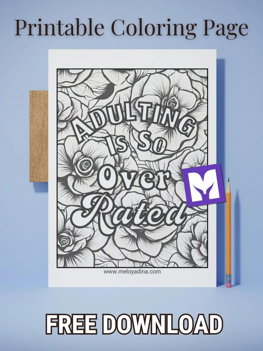 Adulting Is So Overrated - FREE Printable Coloring Page PDF product image (1)