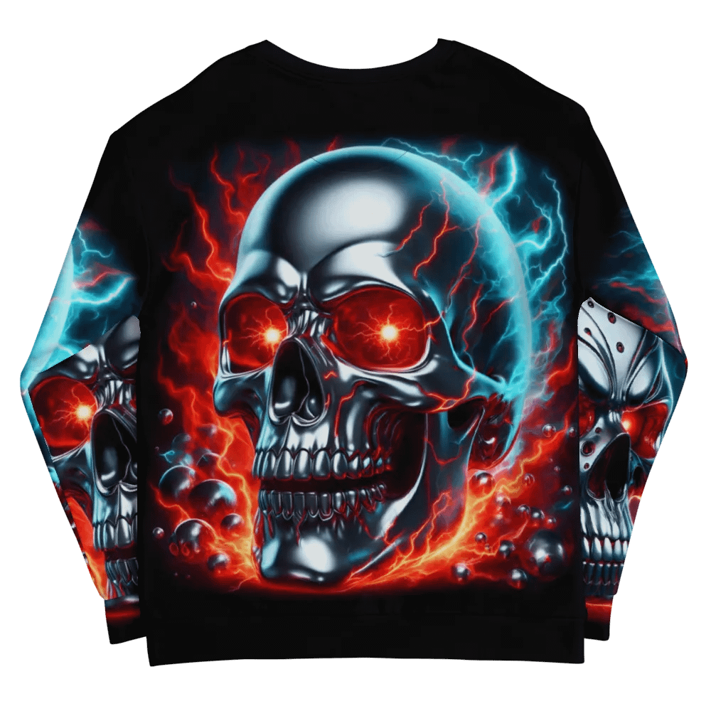 Cyber Skull Unisex All-Over Print - Unisex Sweatshirt #12 product image (12)