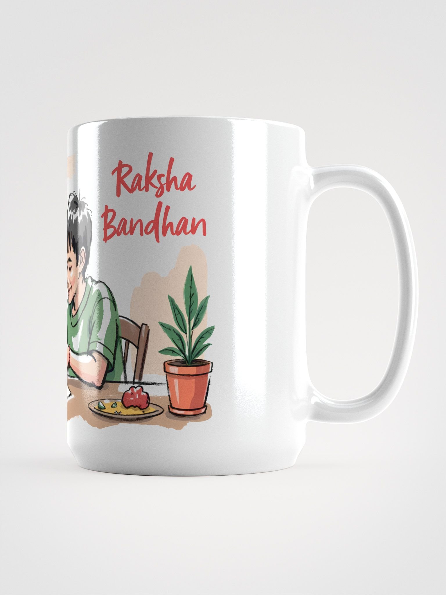 Traditional Raksha Bandhan: Sister’s Love in Art Glossy Mug product image (1)