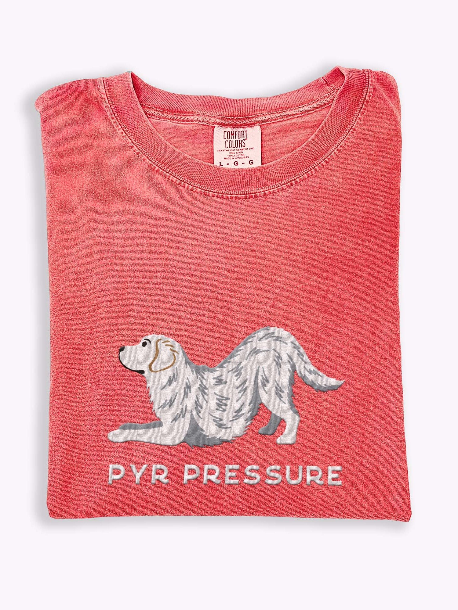 Pyr Pressure T-Shirt(Embroidered) of a Great Pyrenees product image (1)