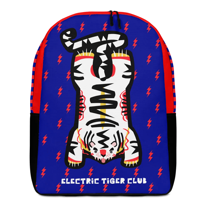 White Electric Tiger on Blue and Red - Backpack product image (2)