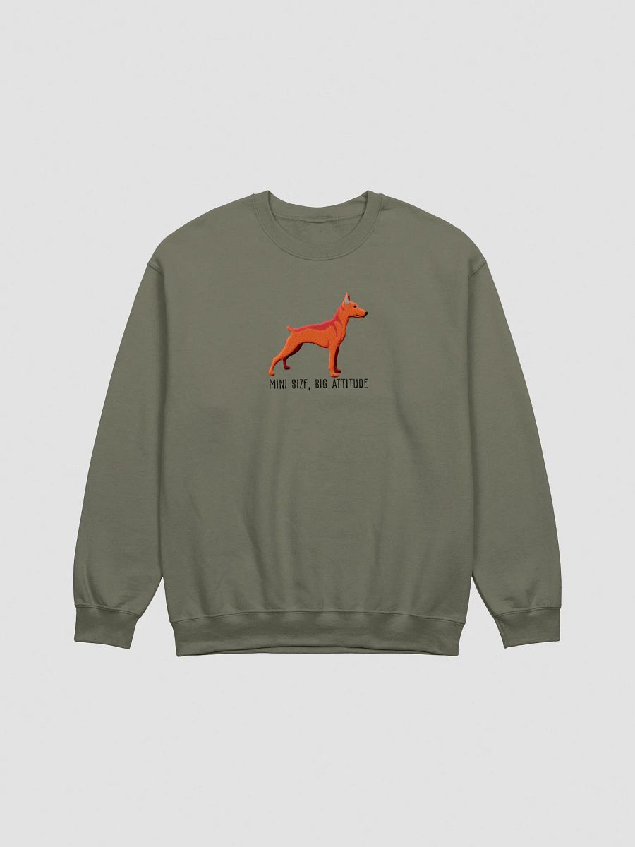 Mini Size, Big Attitude Sweatshirt (Embroidered) of a Mini Pinscher(Red) product image (7)