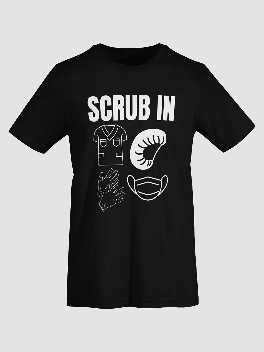 surgical gloves, cap, scrubs, and nose mask t shirt product image (65)