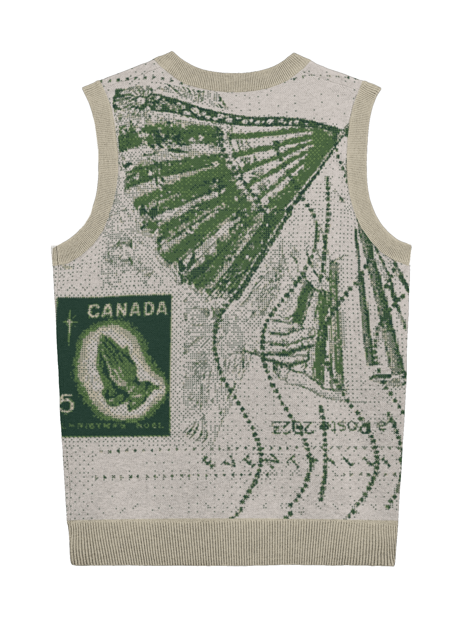 Canadian Christmas Noel Knitted Vest Green product image (2)