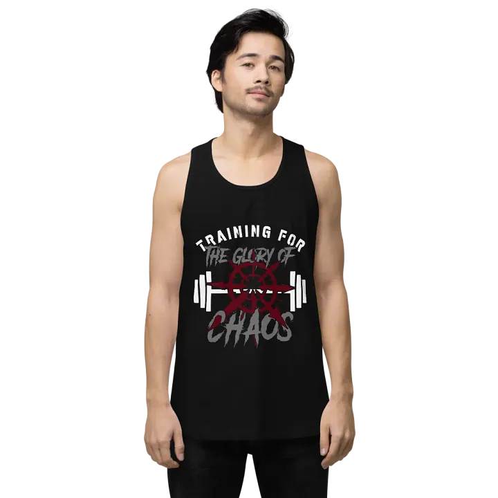 Training for the Glory of Chaos Men's Gym Tank Top | Warhammer 40K Chaos Workout Gear product image (1)