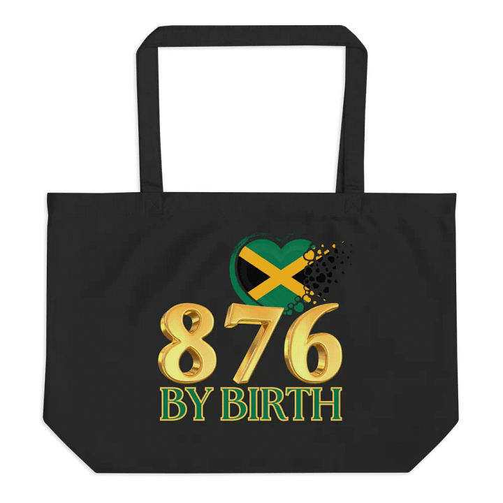 Jamaican Flag Heart Organic Tote Bag product image (1)