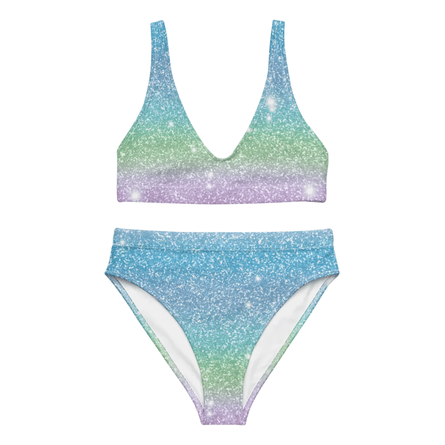 Glitter Unicorn Texture Design High Waisted Bikini (7) product image (1)