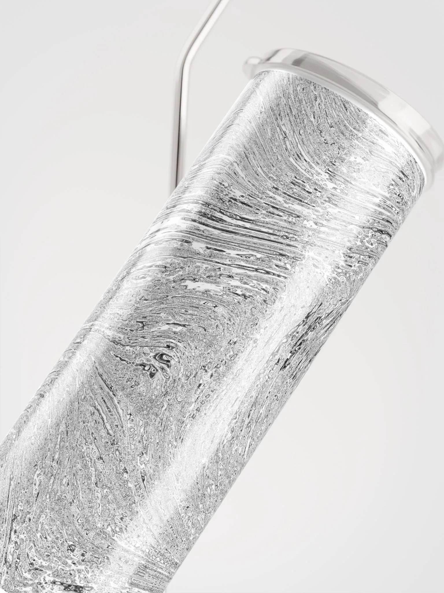 Swirling Silver Stainless Steel Tumbler | Eco-Friendly 20oz with Reusable Straw product image (5)
