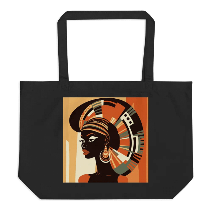 Afrocentric Art Tote Bag, Colorful African Queen Print, Large Canvas Shopper, Durable Carryall, Unique Cultural Accessory product image (2)