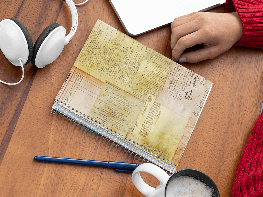 Vintage Grunge Old Letter Covered Notebook product image (3)