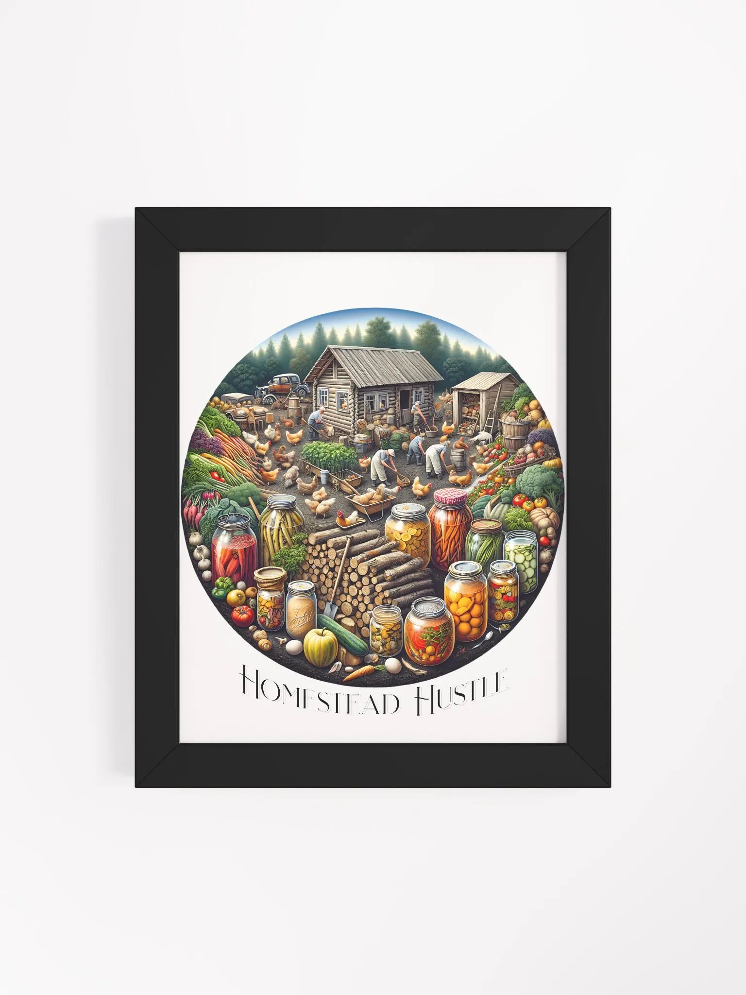 Homestead Hustle Framed Poster | Farm Life Motivation | Hard Work Pays Off | Hustle on the Homestead | Farm, Hustle, Thrive | DIY Farm Life Motivation | From Farm to Hustle product image (4)