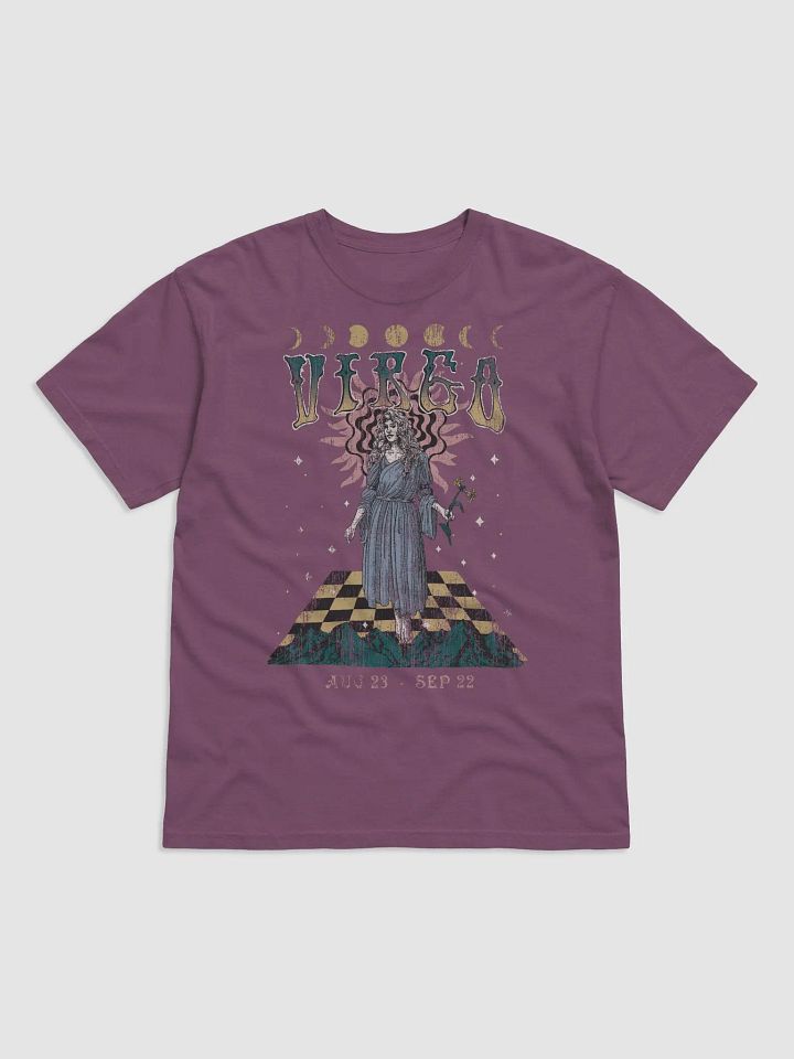 Virgo Zodiac Sign Tee | Art Nouveau-Style Grunge Streetwear T-Shirt for August 23 to September 22 Birth Months product image (2)