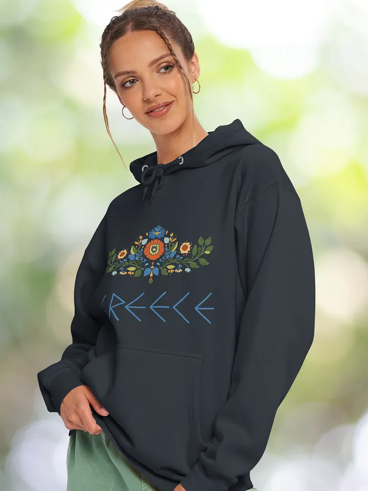 Hellenic Blossom – Greece Edition Hoodie; Navy product image (1)