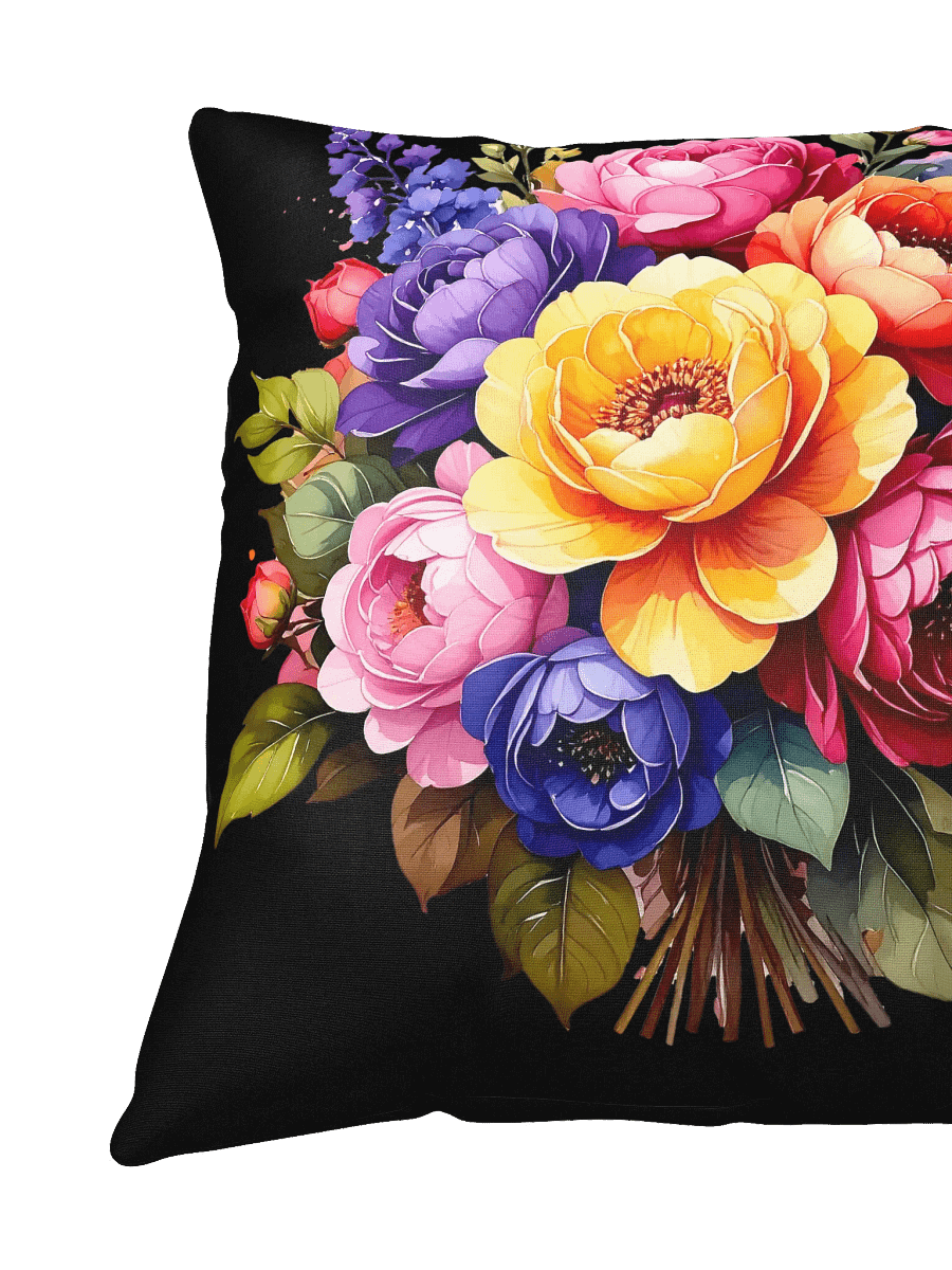 Columbia Road Market Floral All-Over Print Pillow (Black) product image (4)