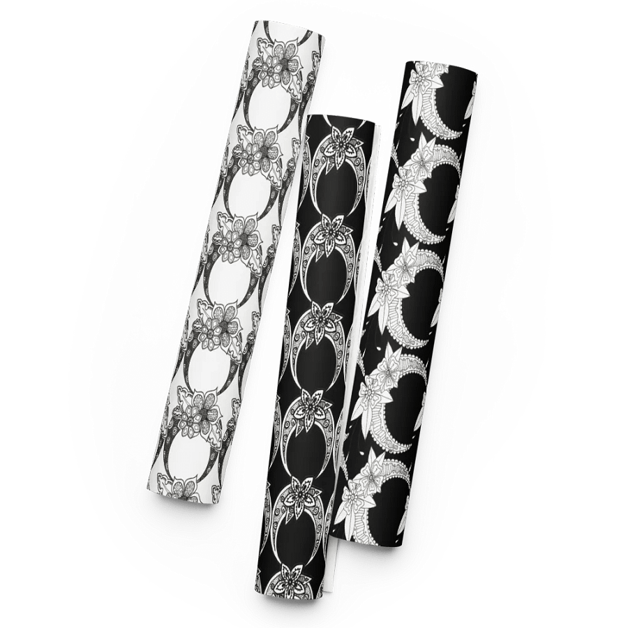 Monochrome Floral Moon Wrapping Paper Set product image (5)
