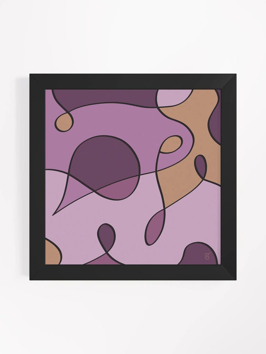Flowing Purple Abstract Wood Frame Poster - Abstract Composition No. 3 product image (6)