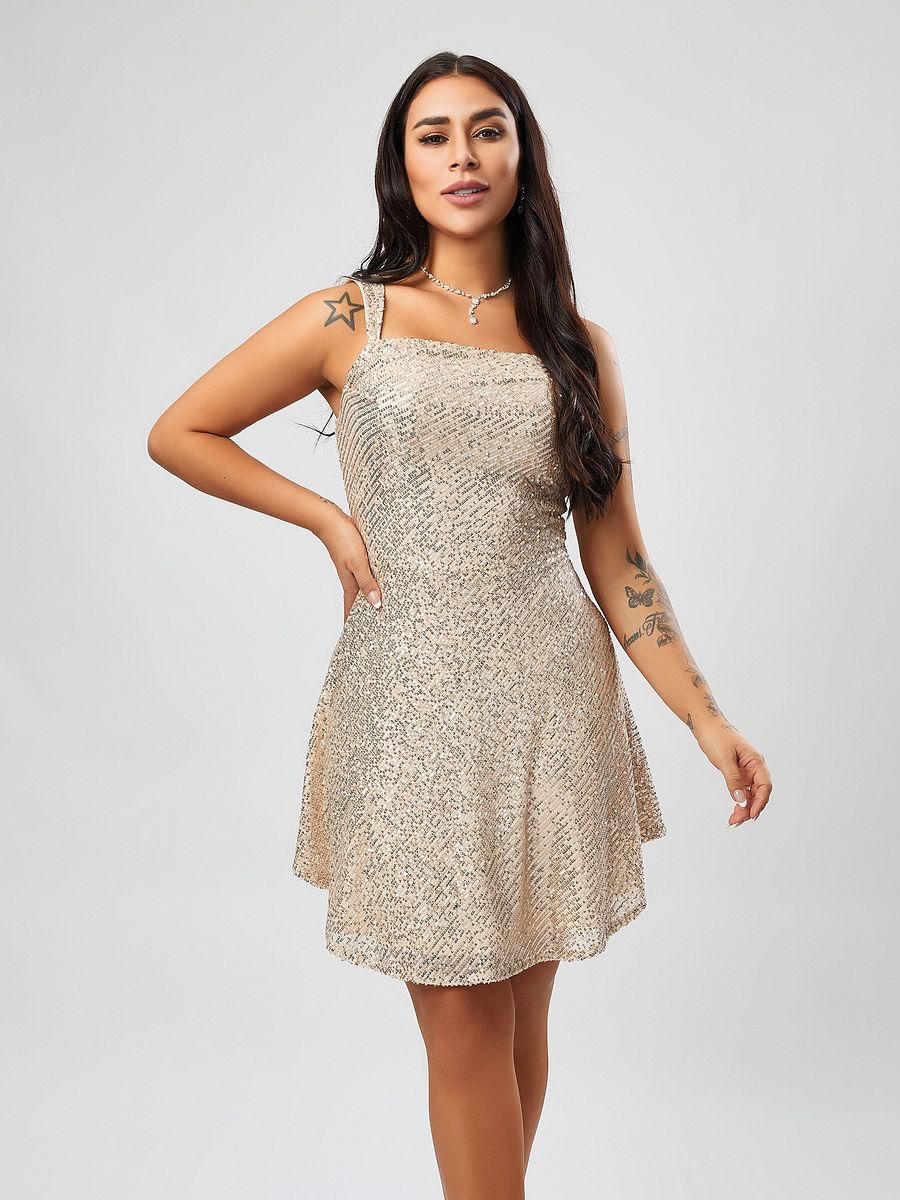 Wholesale high quality sexy slight stretch high quality sling sequins bow decor mini dress product image (4)