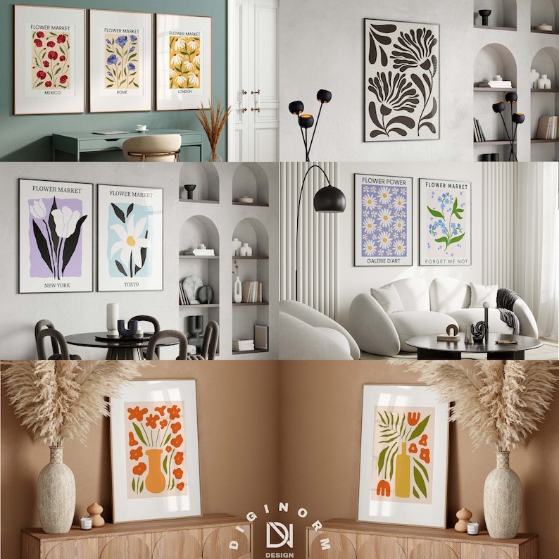 Flower Market Print Set of 670 Flower Gallery Wall Set product image (5)