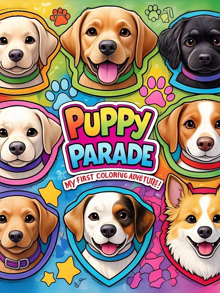 Printable Puppy Parade Colouring Book product image (1)