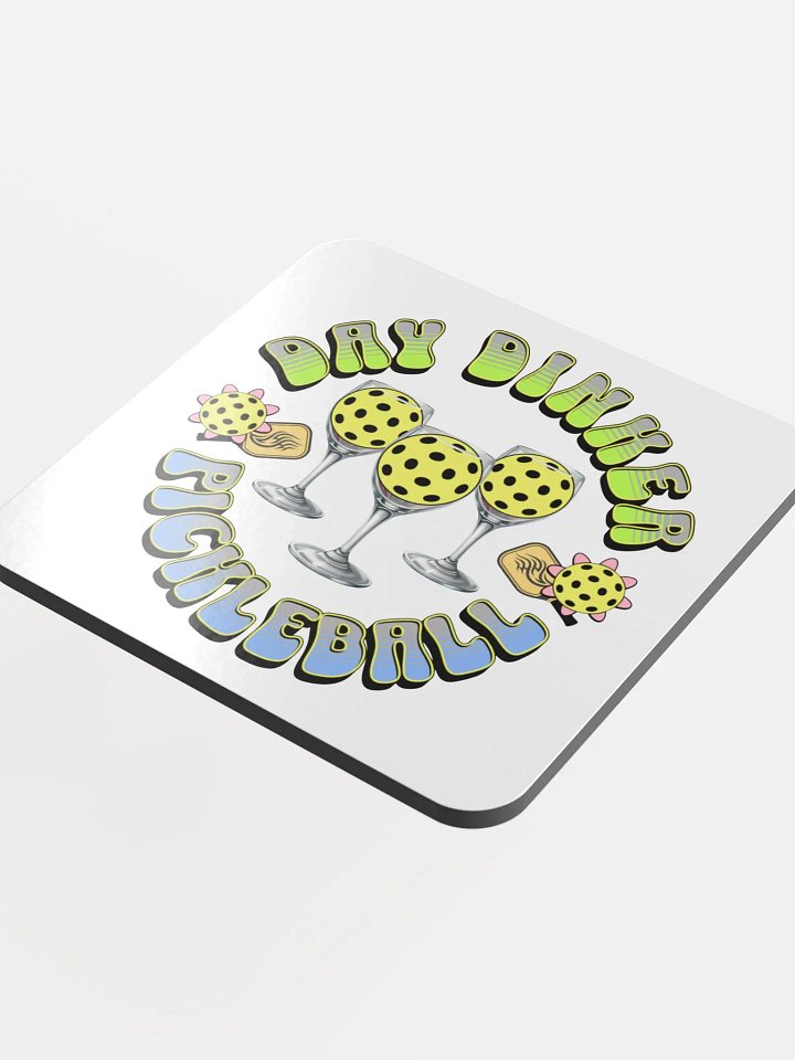 Day Drinker Pickleball Glossed Cork Coaster product image (1)