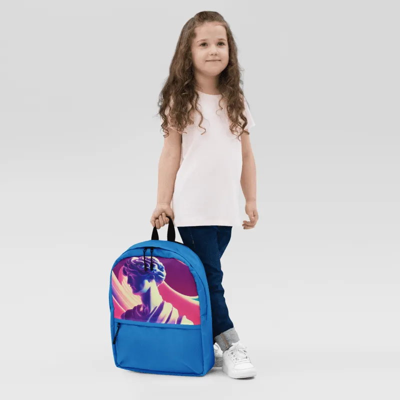 Greek God Retrowave City Pop Navy Blue Backpack product image (2)