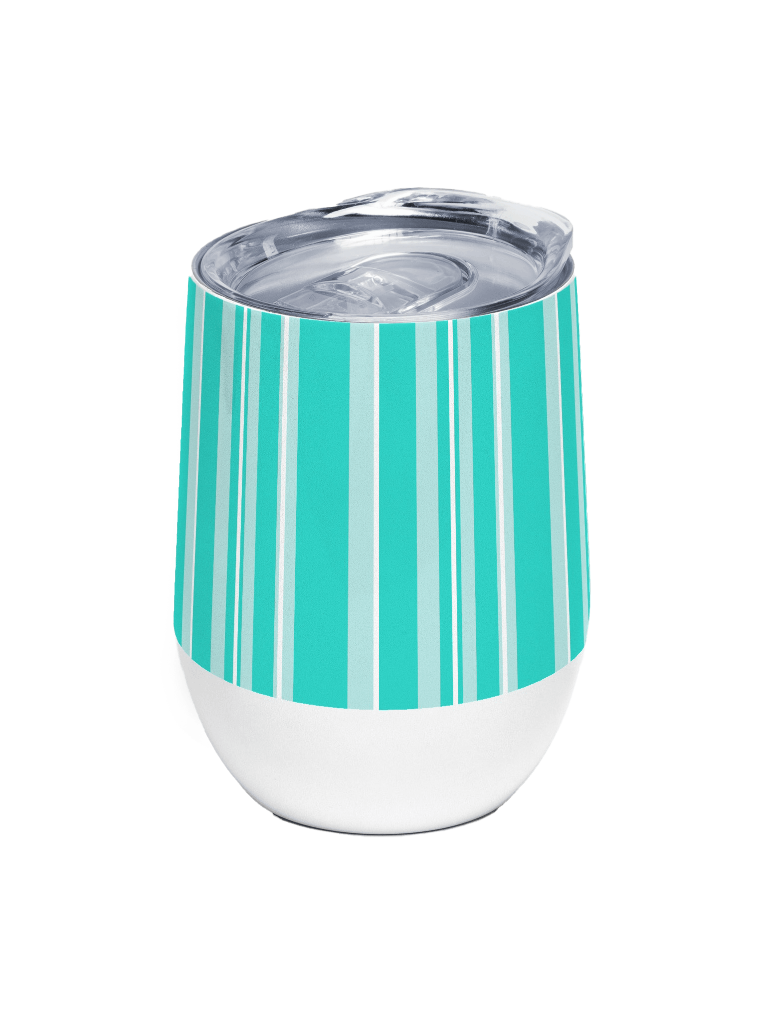 Party Time! Light Teal Stripes Wine Tumbler product image (1)