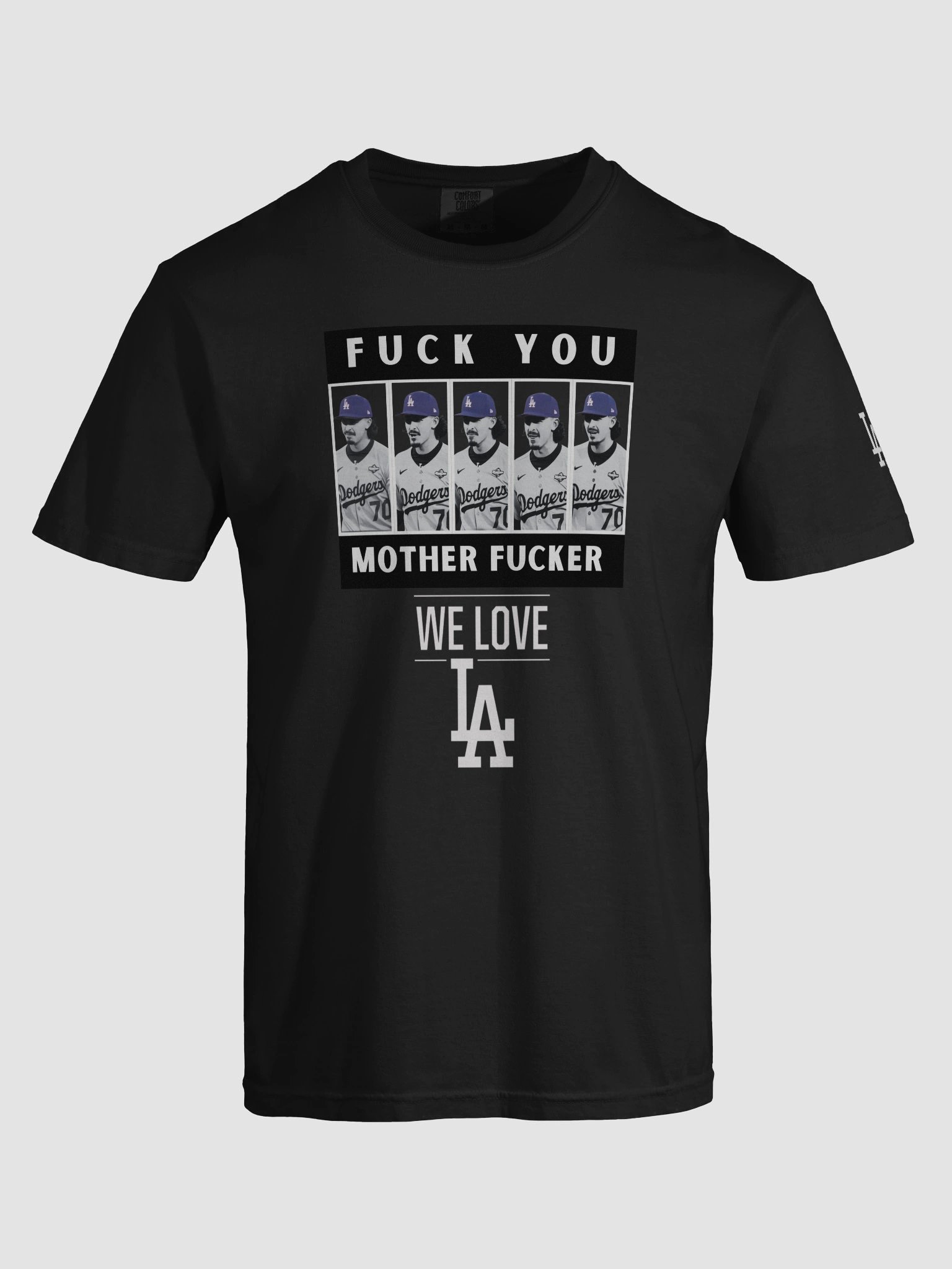 Dodgers Justin Wroblesk 5 Image Lips Saying F*** You! Mother F***er! (Dark Colors) product image (32)