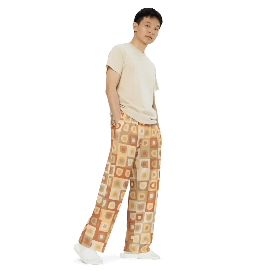 BUIII Retro Geometric: Warm Ember Wide-Leg Pants product image (7)