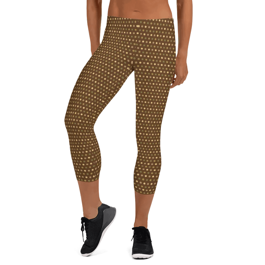 Brown wirh Polka-Dots Capri Yoga Pants product image (7)