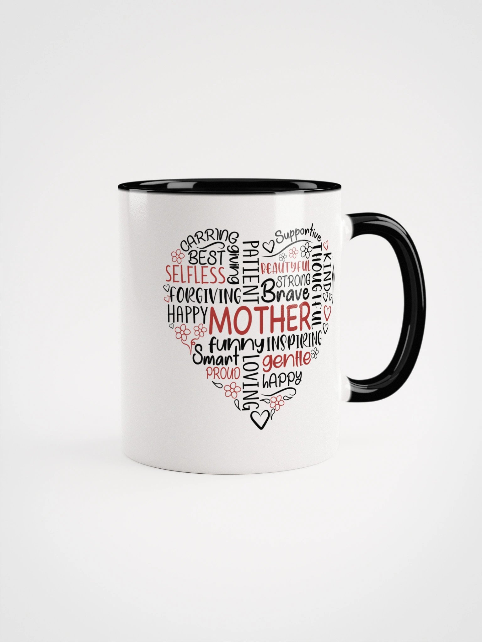 Black Boy Mom I Pray Different Art Ceramic Mug with Color Interior product image (2)