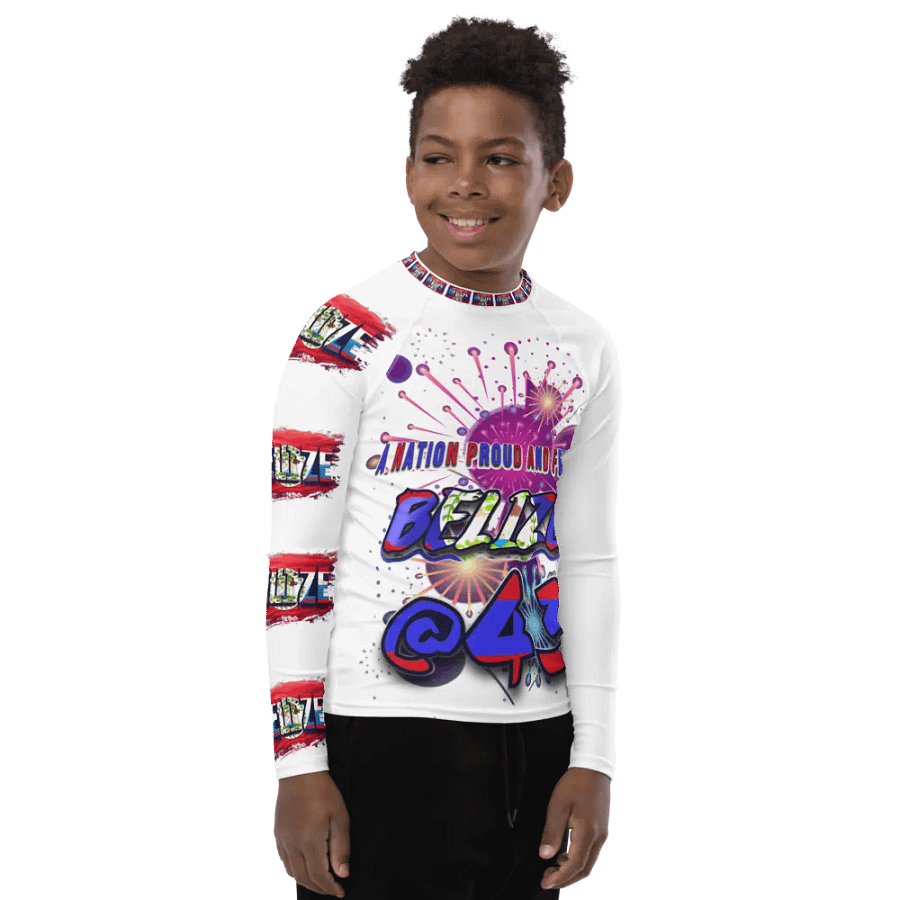 Belize Independence Day Youth Rash Guard product image (8)