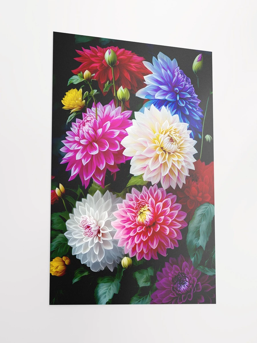 Vibrant Dahlia Splendor - Lush Botanical Art Print Matte Poster product image (4)