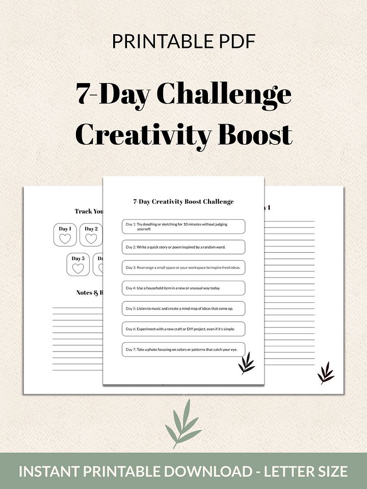 7-Day Creativity Boost Challenge Printable product image (2)