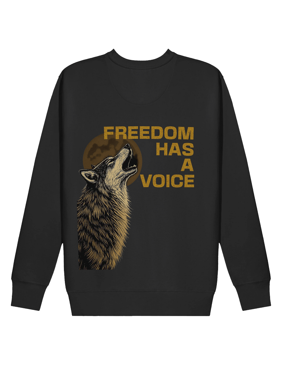 Freedom Has A Voice Howling Wolf - Premium Unisex Sweatshirt (Cotton Heritage – Modern Fit) product image (5)