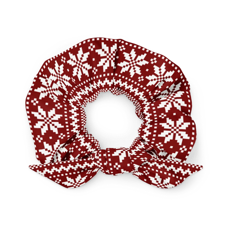 Winterberry Red Snowflake Scrunchie with Bow product image (1)