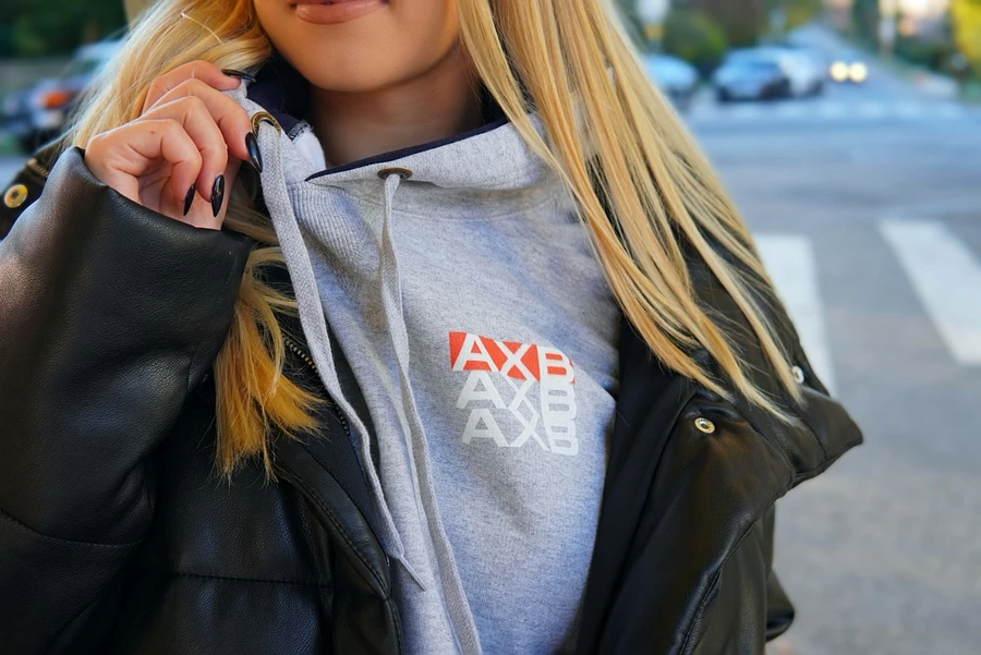 Red AXB Champion Hoodie - Light Steel product image (4)