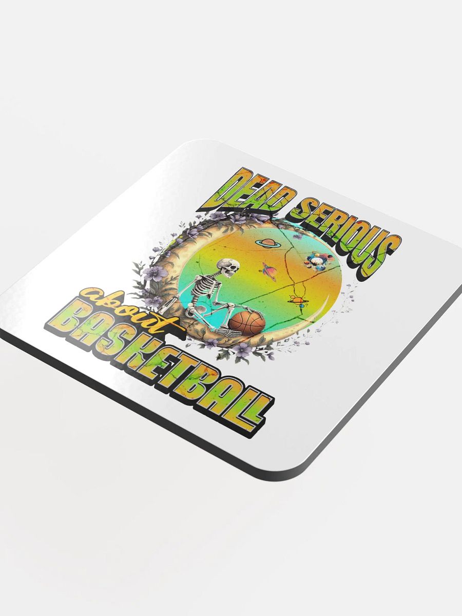 Dead Serious About Basketball Skeleton Cosmic Hoops Cork Coaster product image (4)