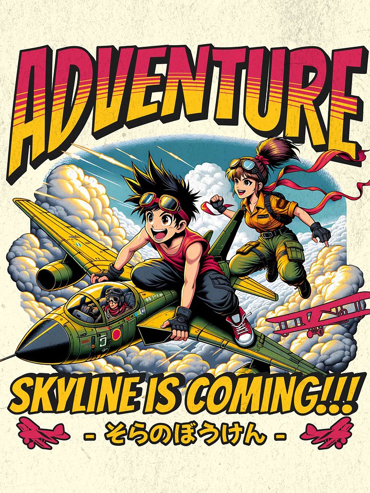 Skyline Adventure Boy And Girl Digital Art Japan Anime 90s product image (1)