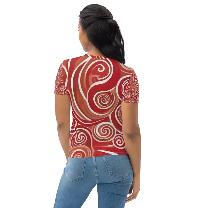 Funky Cherry Swirls Liquid Tie-Dye Women's Crewneck T-shirt product image (2)
